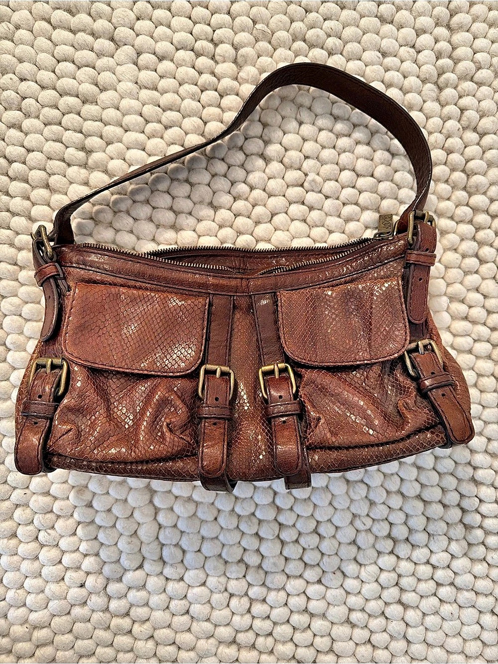 Kooba Brown Leather-Style Shoulder Bag